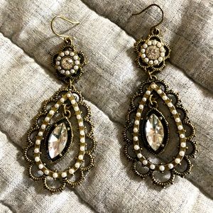Chloe + Isabel Gold, Pearl, Crystal Earrings